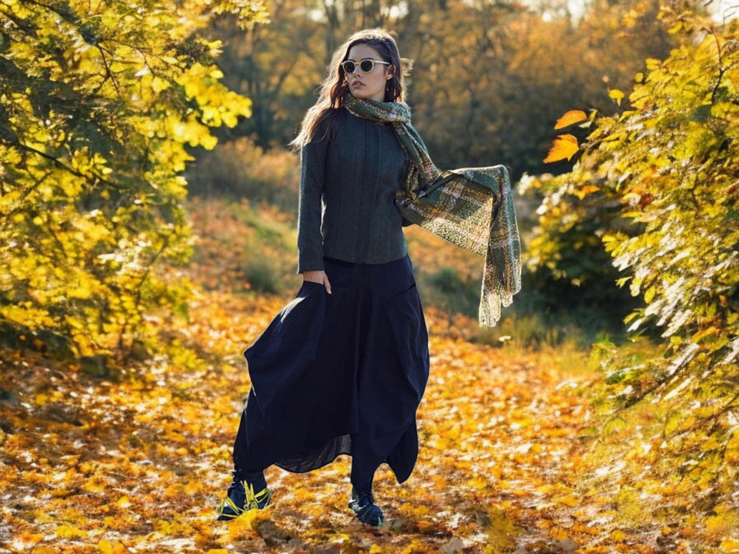 Kyria Bohem Style Asymmetrical Cotton Maxi Skirt With