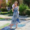 Dandelion Buttoned Floral Pattern Summer Dress With Pockets